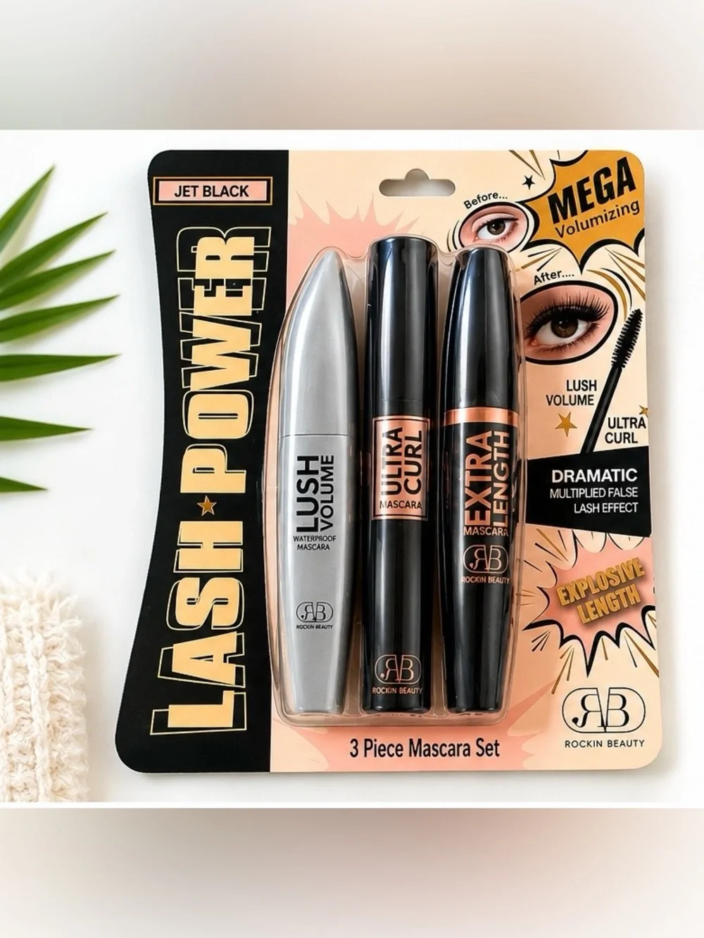 Rockin Beauty Lash Power 3-Piece Mascara Set Jet Black